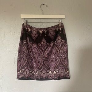 INC International Concepts Y2K Purple Patterned Pencil Skirt sz 8 Petite